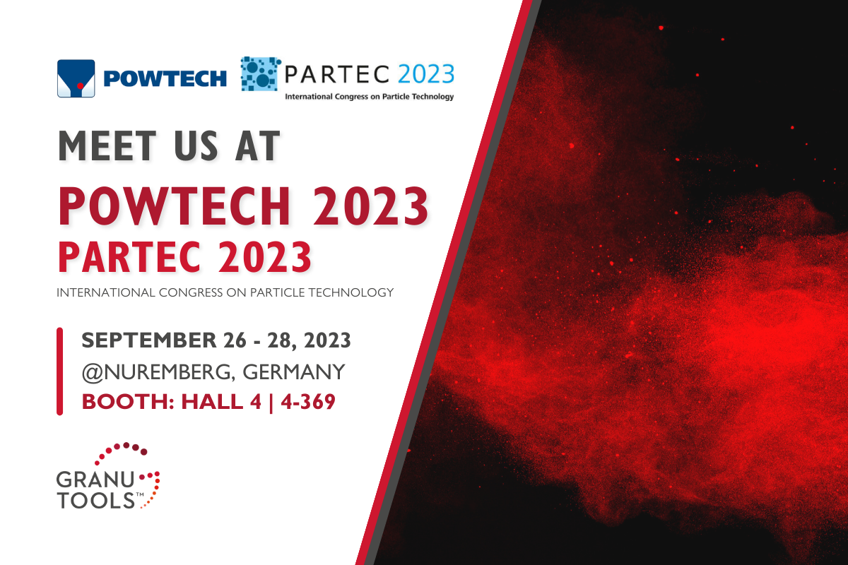 banner of Granutools to share that we will attend Powtech & Partec on September 26th-28th in Nuremberg, Germany